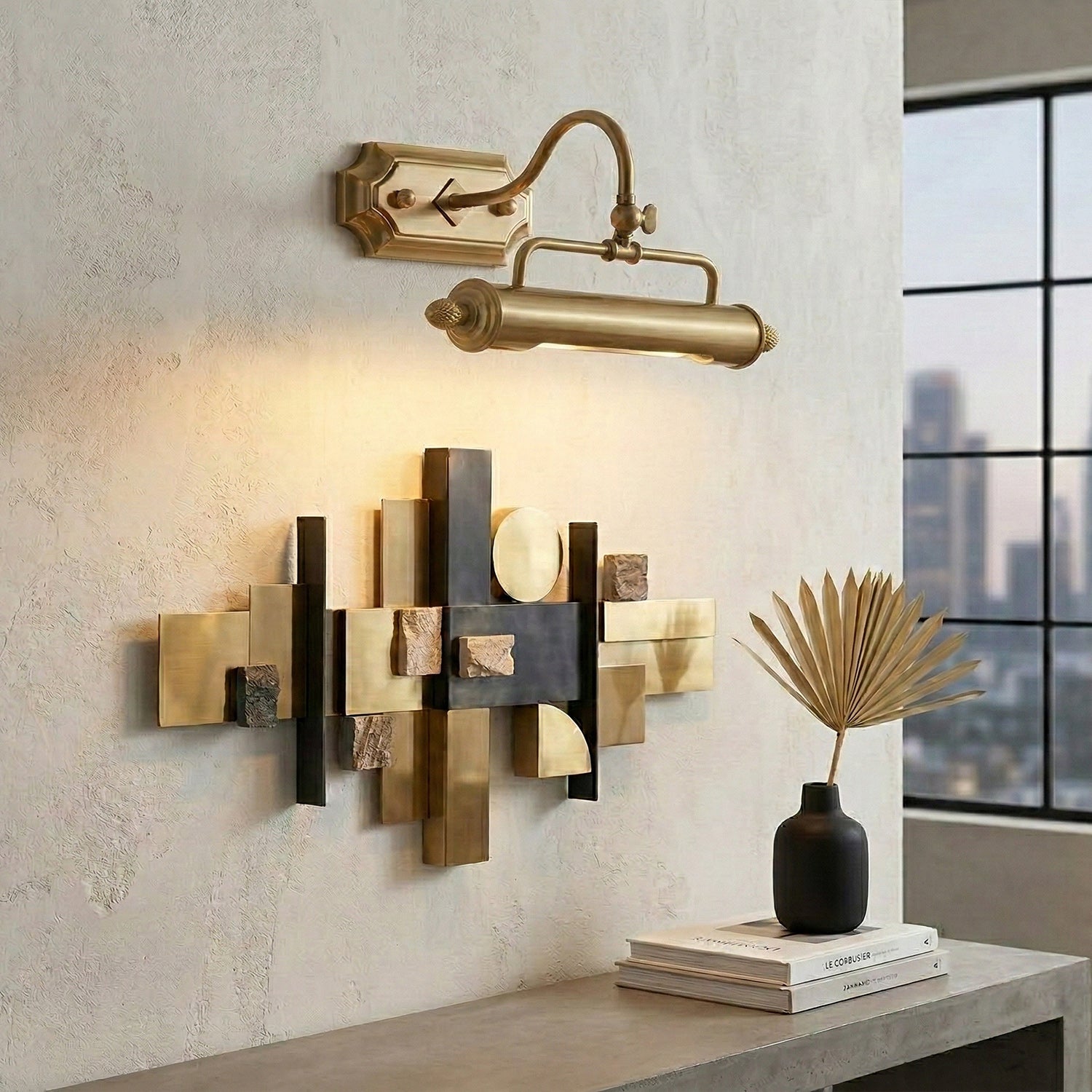 Swan-Neck Adjustable Picture Wall Light in Copper