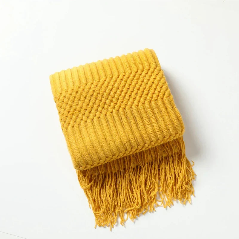 VeluCasa: Boho Luxury Knit Blanket – Chunky Blanket for Bedroom & Sofa