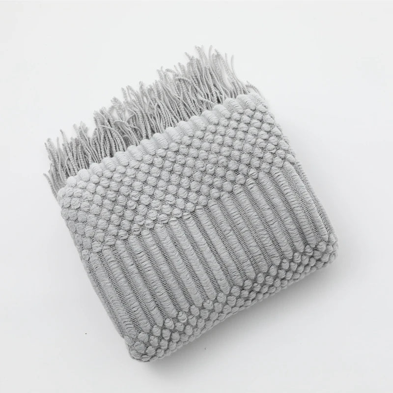 VeluCasa: Boho Luxury Knit Blanket – Chunky Blanket for Bedroom & Sofa