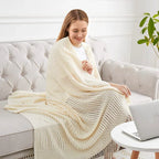 VeluCasa: Boho Luxury Knit Blanket – Chunky Blanket for Bedroom & Sofa