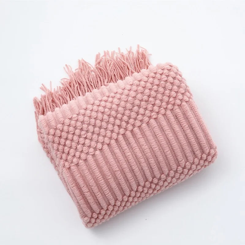 VeluCasa: Boho Luxury Knit Blanket – Chunky Blanket for Bedroom & Sofa