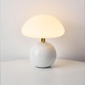 Velumière: Cream Mushroom Table Lamp – Retro Light for Bedroom & Living Room