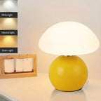 Velumière: Cream Mushroom Table Lamp – Retro Light for Bedroom & Living Room