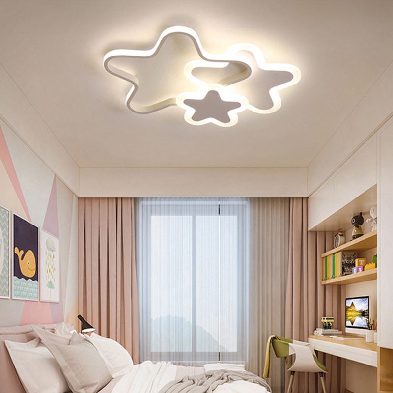 Veluna: Contemporary LED Ceiling Light in Pink & White – for Living Room & Bedroom