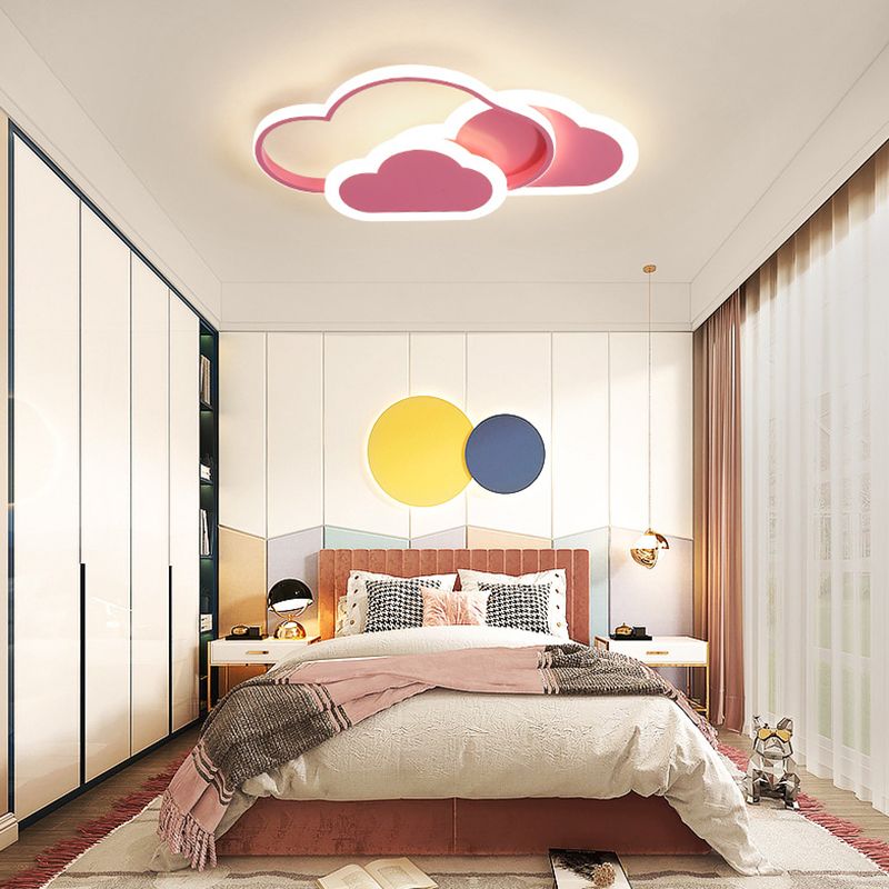 Veluna: Contemporary LED Ceiling Light in Pink & White – for Living Room & Bedroom