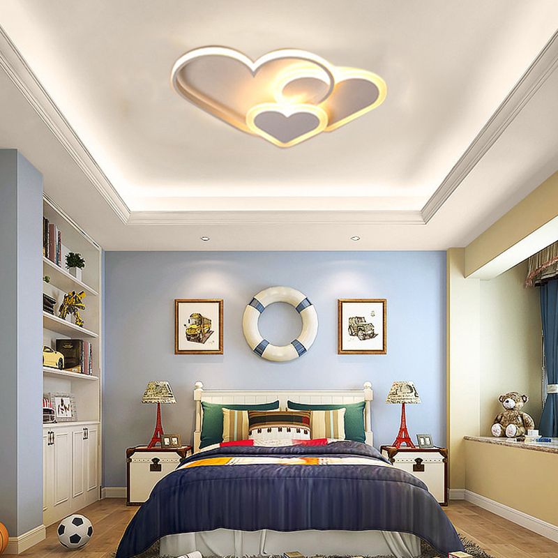 Veluna: Contemporary LED Ceiling Light in Pink & White – for Living Room & Bedroom