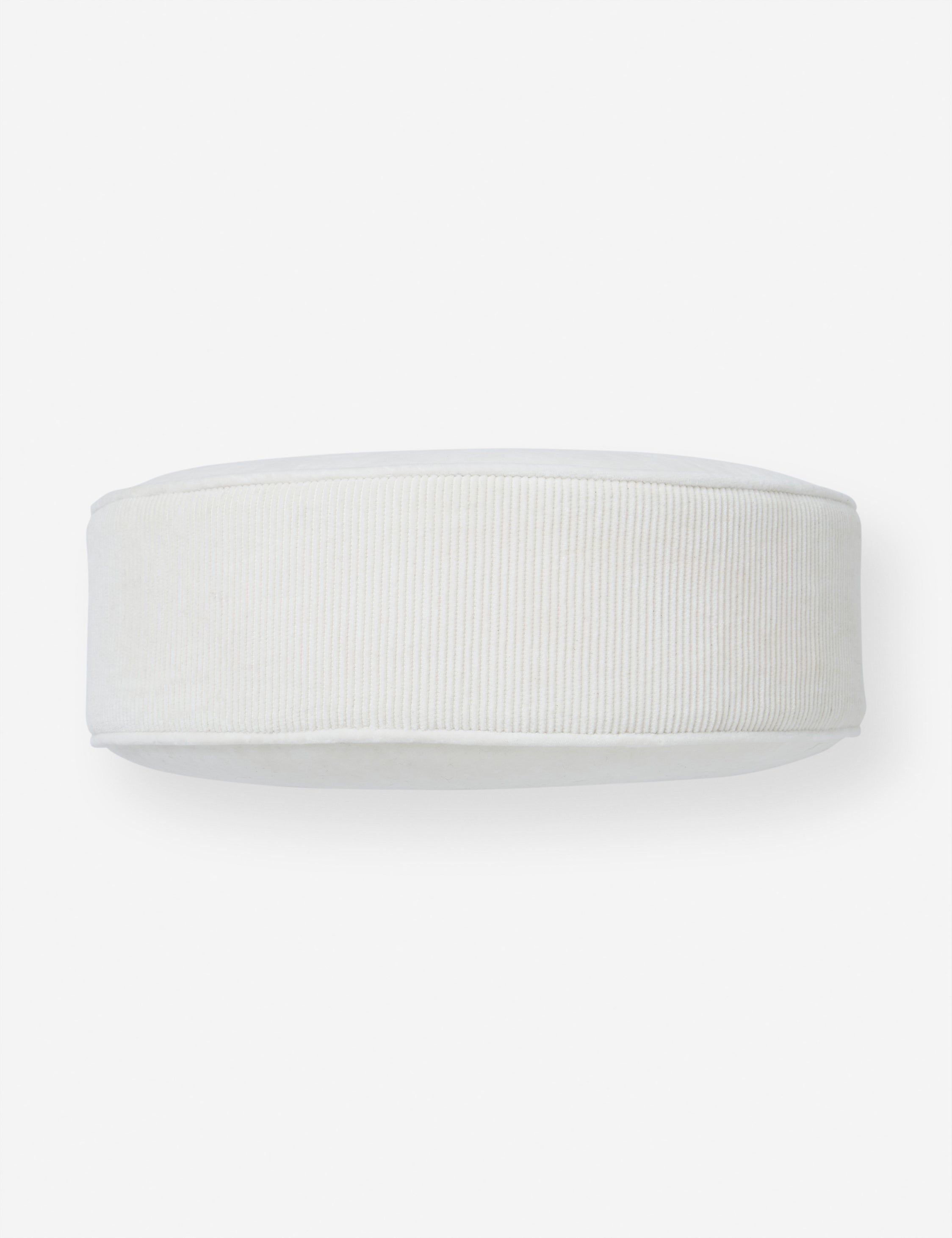 Bela Velvet Disc Pillow | Piped Edges, Ribbed Siding