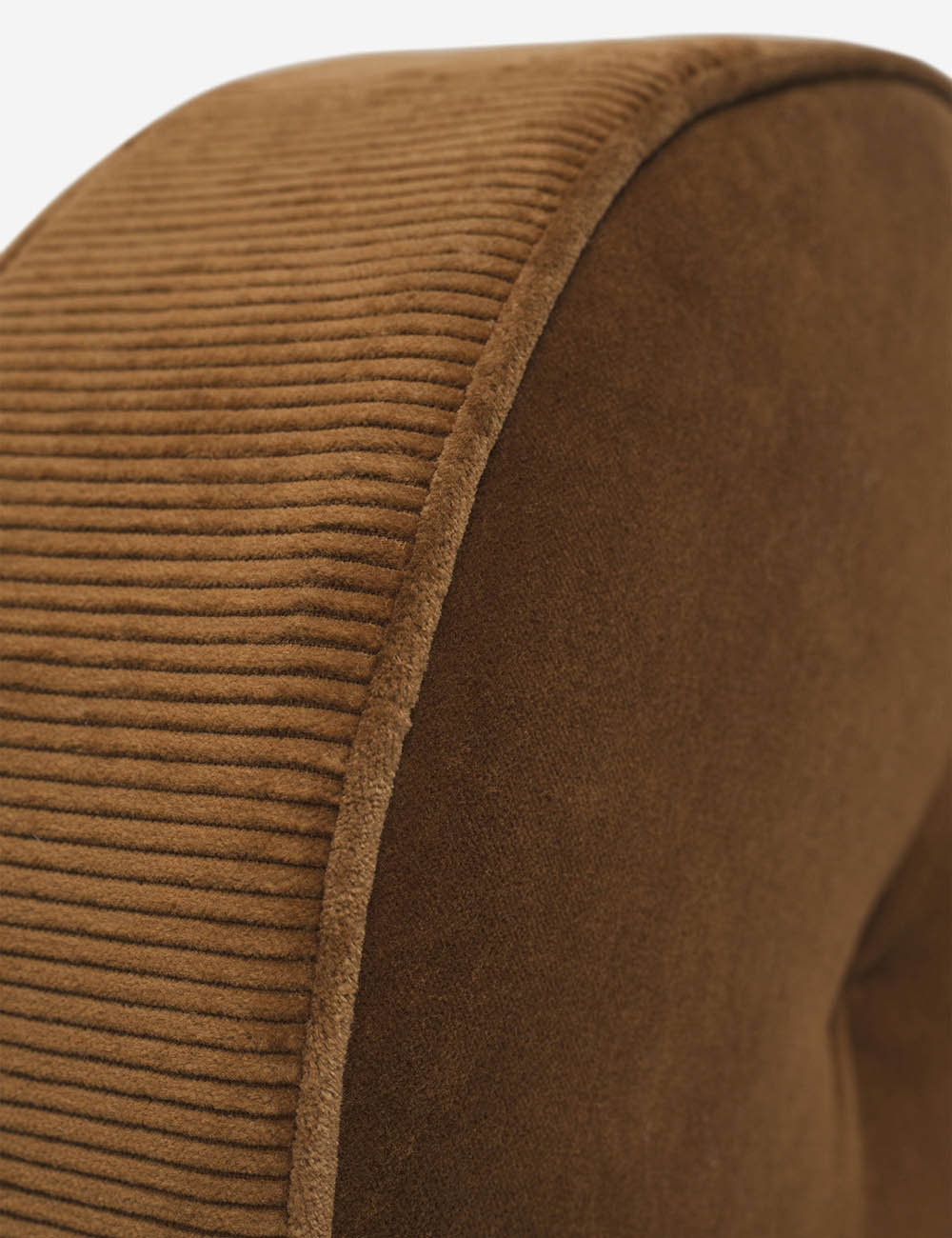 Bela Velvet Disc Pillow | Piped Edges, Ribbed Siding