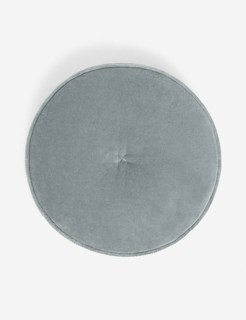 Bela Velvet Disc Pillow | Piped Edges, Ribbed Siding