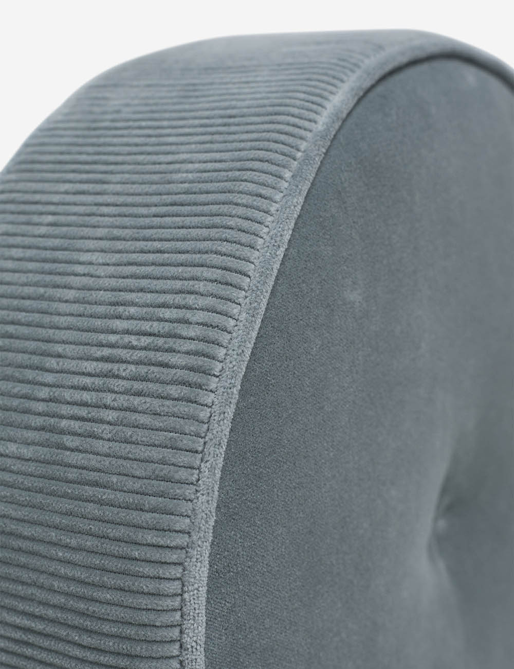 Bela Velvet Disc Pillow | Piped Edges, Ribbed Siding