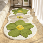 Floral Runner Rug Plush Microfiber Non Slip Oversized Flower Pattern