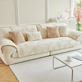 Velvet Sofa Cover Non Slip Striped Couch Protector Wave Striped Design