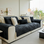 Velvet Sofa Cover Non Slip Striped Couch Protector Wave Striped Design