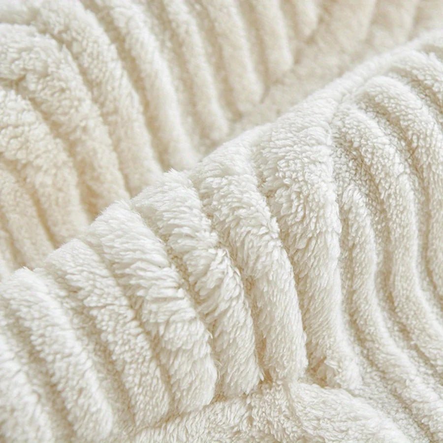 Velvet Sofa Cover Non Slip Striped Couch Protector Wave Striped Design