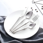 Aurevian – Black Cutlery Set 4 Or 16 Pieces With Golden Details