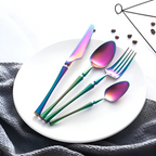 Aurevian – Black Cutlery Set 4 Or 16 Pieces With Golden Details