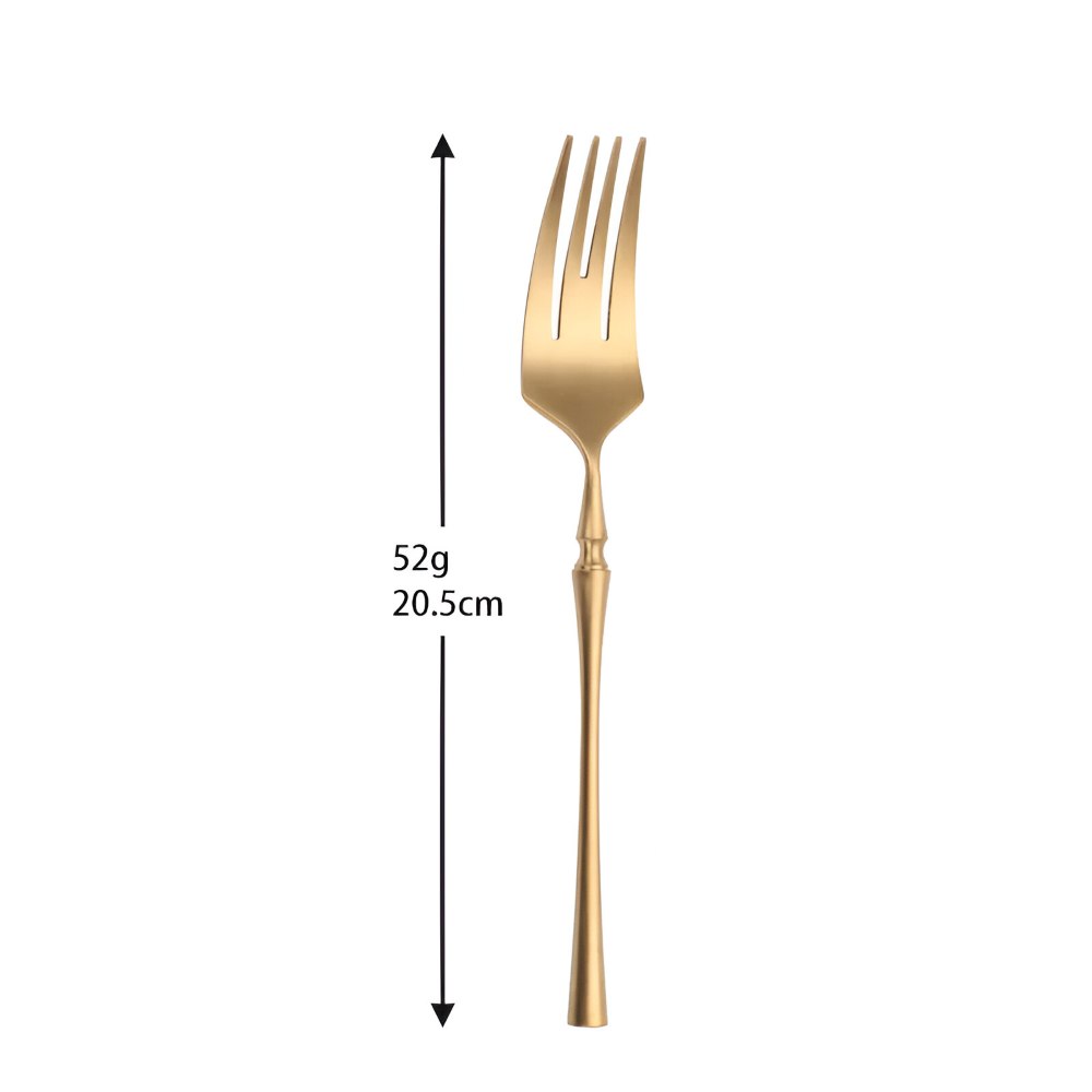 Aurevian – Black Cutlery Set 4 Or 16 Pieces With Golden Details