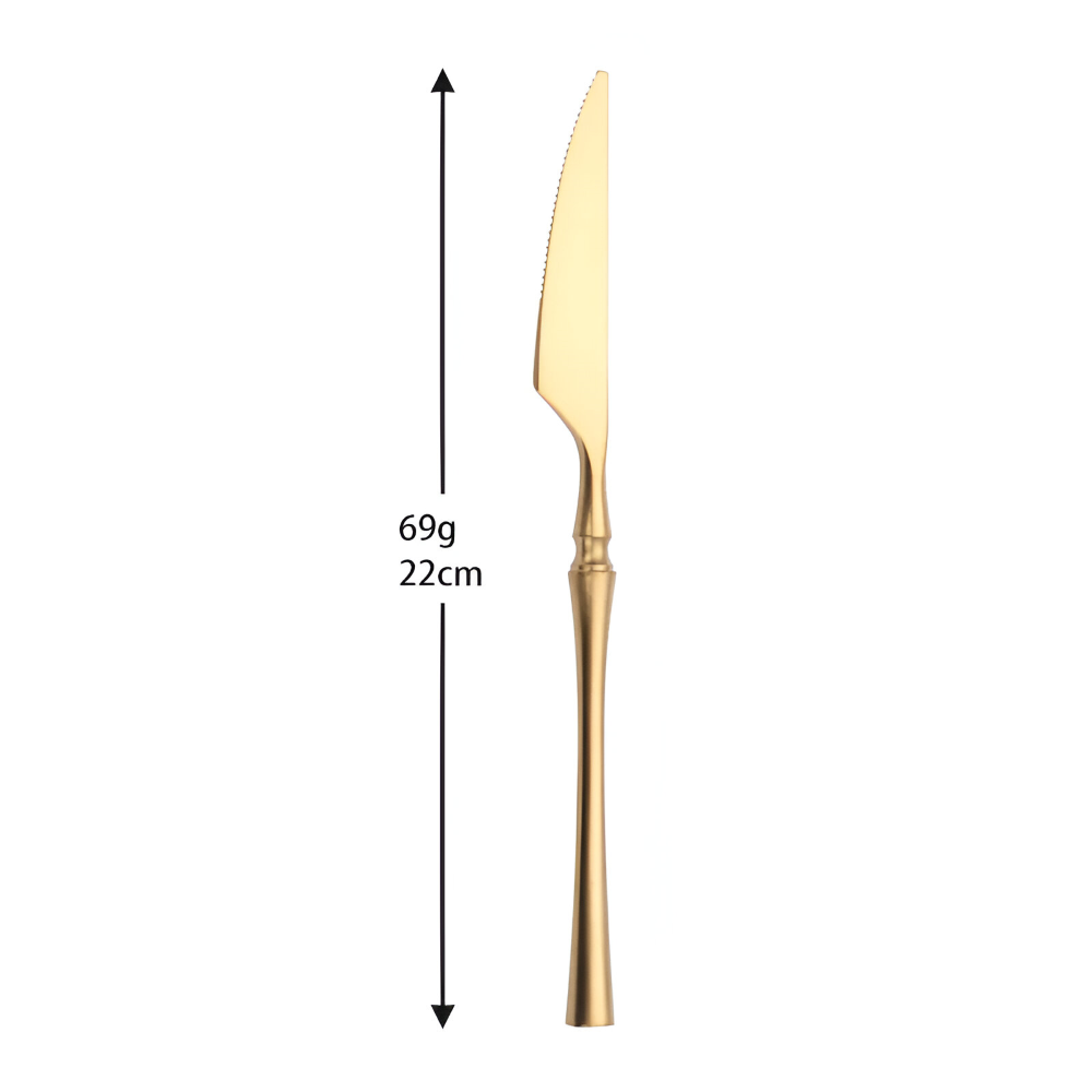 Aurevian – Black Cutlery Set 4 Or 16 Pieces With Golden Details