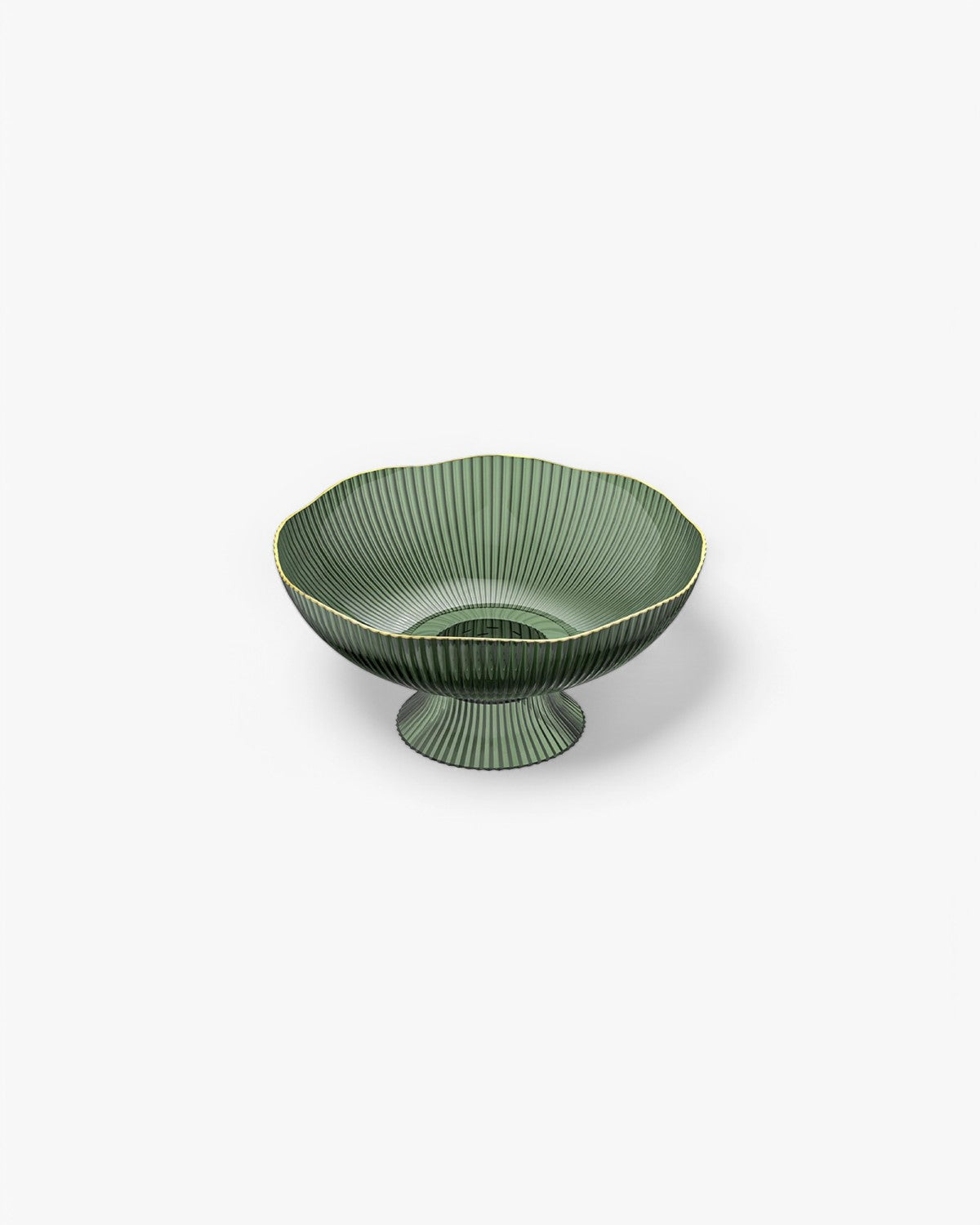 VéraLuxe: Ceramic Fruit Bowl with Ribbed Texture & Golden Edge – for Dining Table & Kitchen
