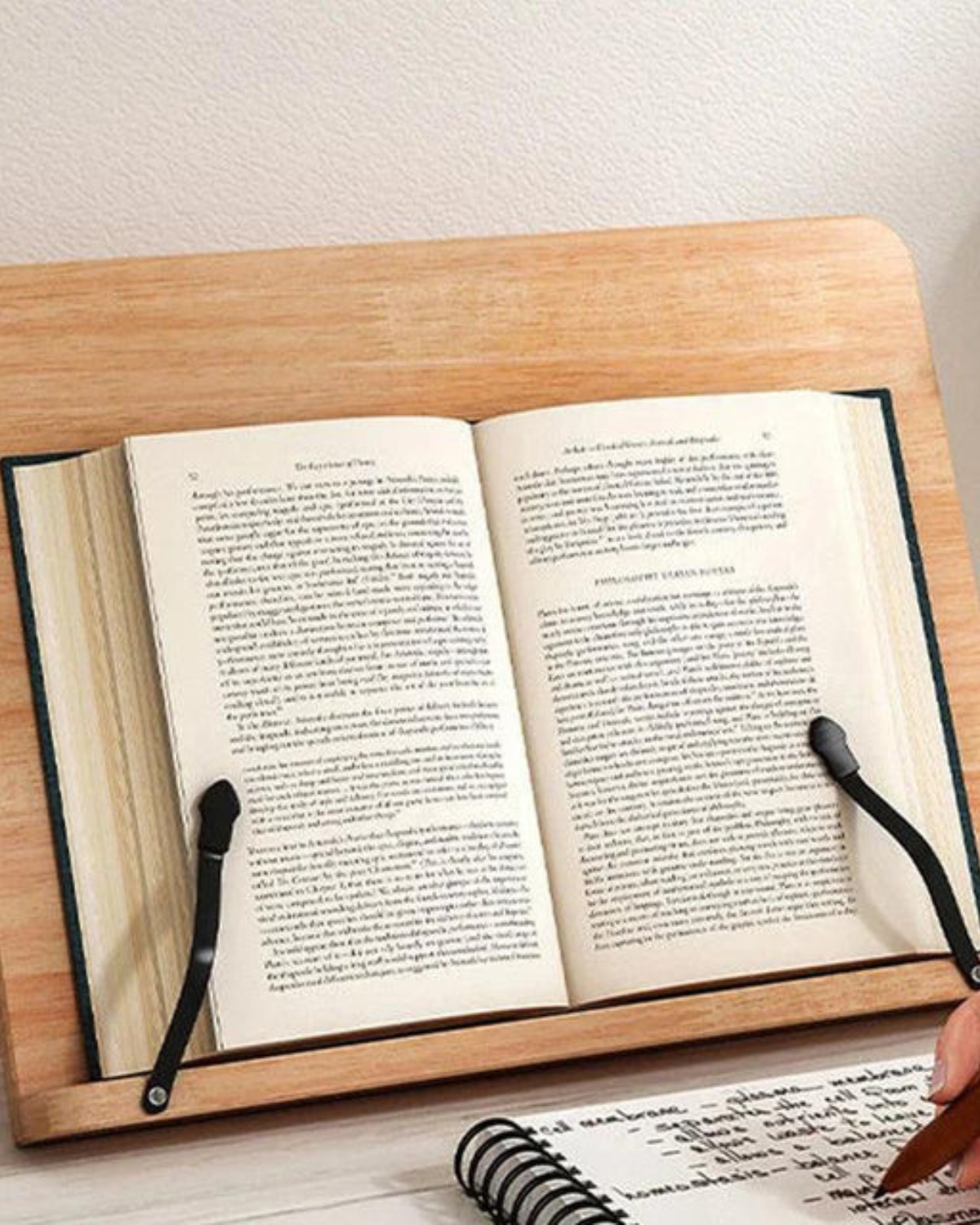 VéraStand: Adjustable Wooden Book Stand with Tablet Holder – for Kitchen & Desk