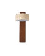 VéraTravis: Minimalistic Travertine Wall Light Made of Natural Stone with Warm White Light – for Living Room & Hallway