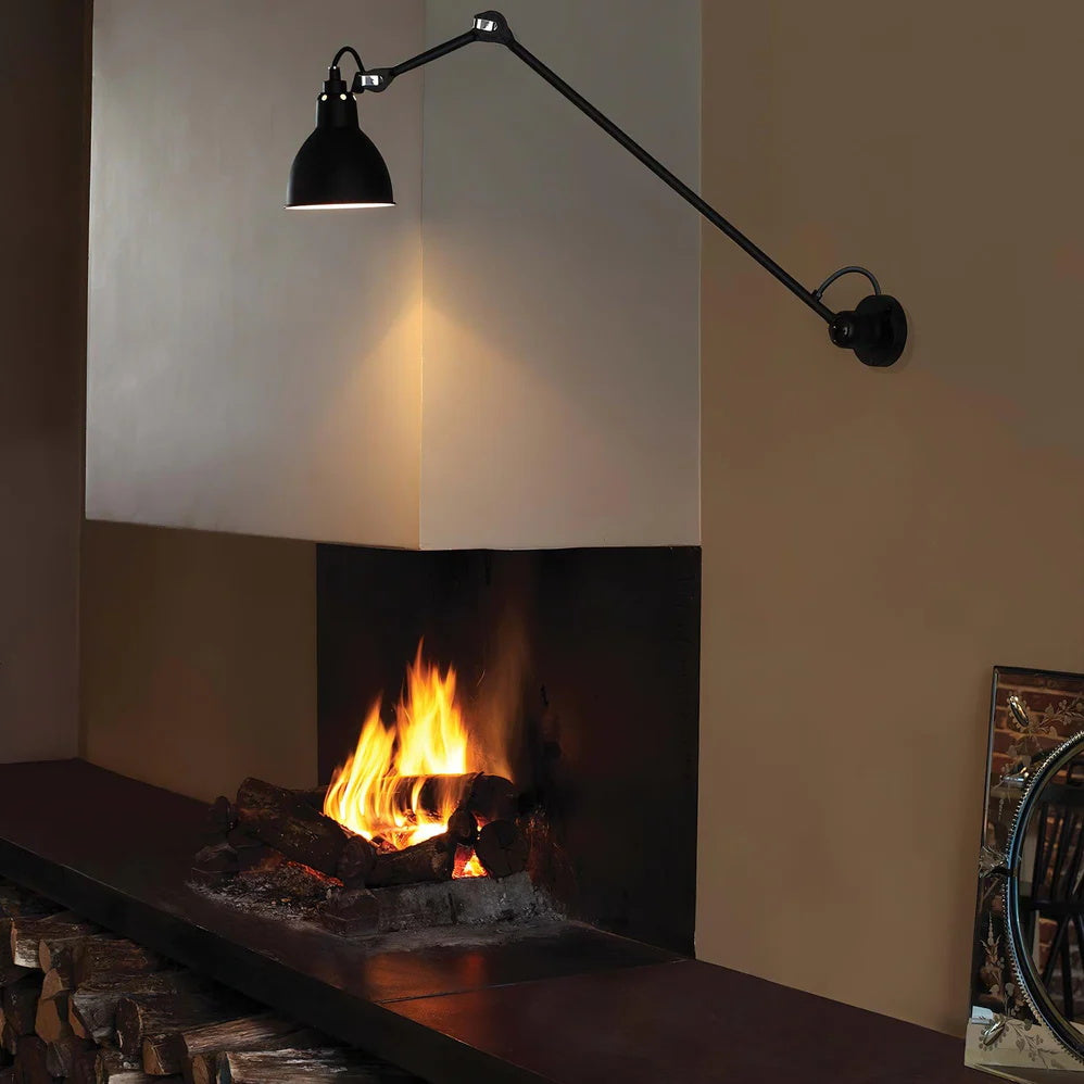 Adjustable Swing-Arm Task Wall Light in Matte Black