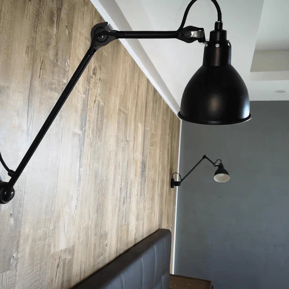 Adjustable Swing-Arm Task Wall Light in Matte Black