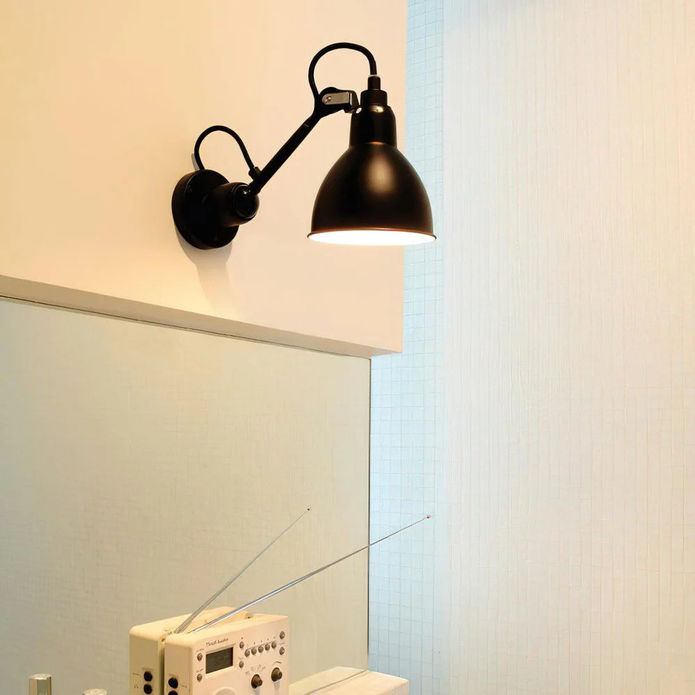 Adjustable Swing-Arm Task Wall Light in Matte Black