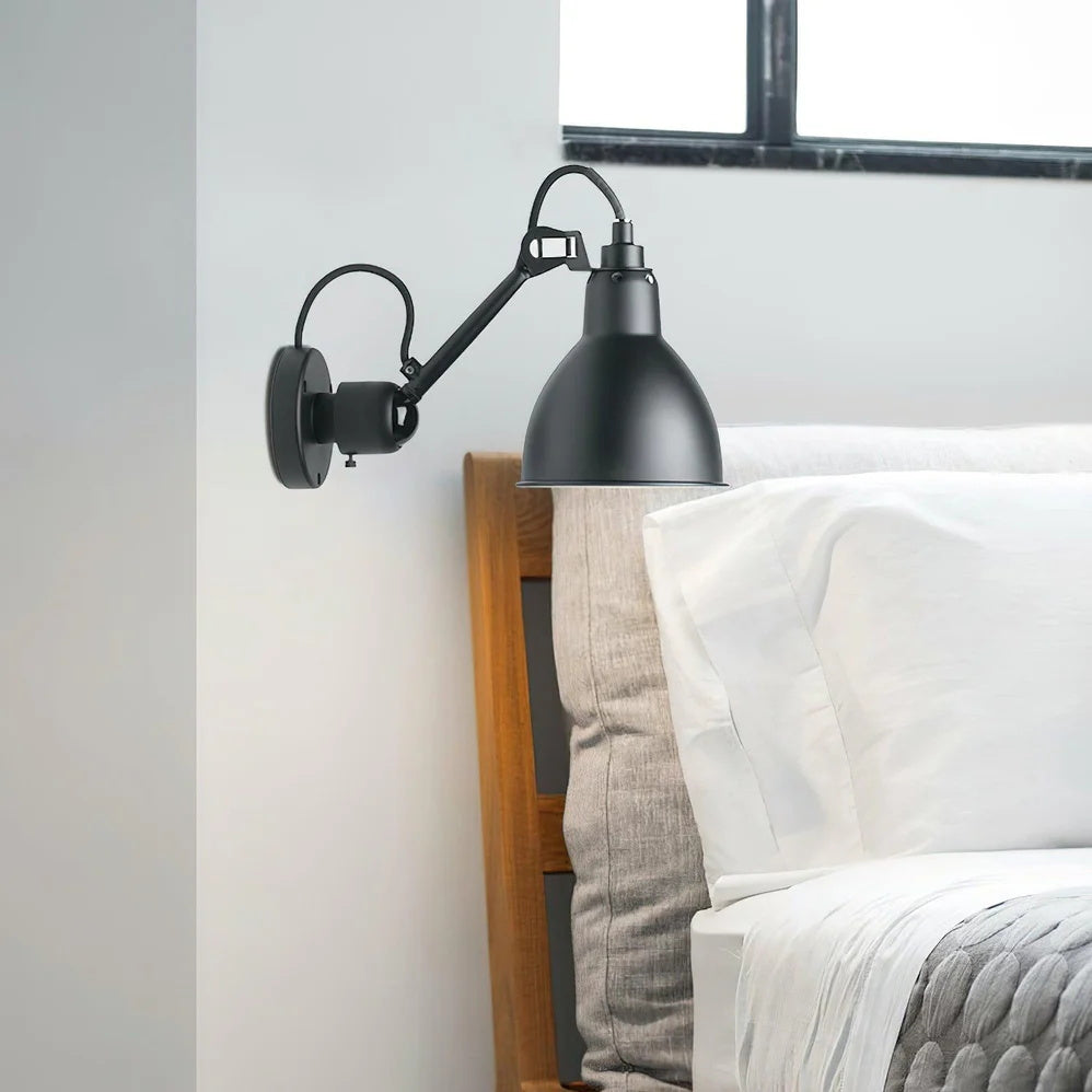 Adjustable Swing-Arm Task Wall Light in Matte Black