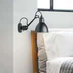Adjustable Swing-Arm Task Wall Light in Matte Black