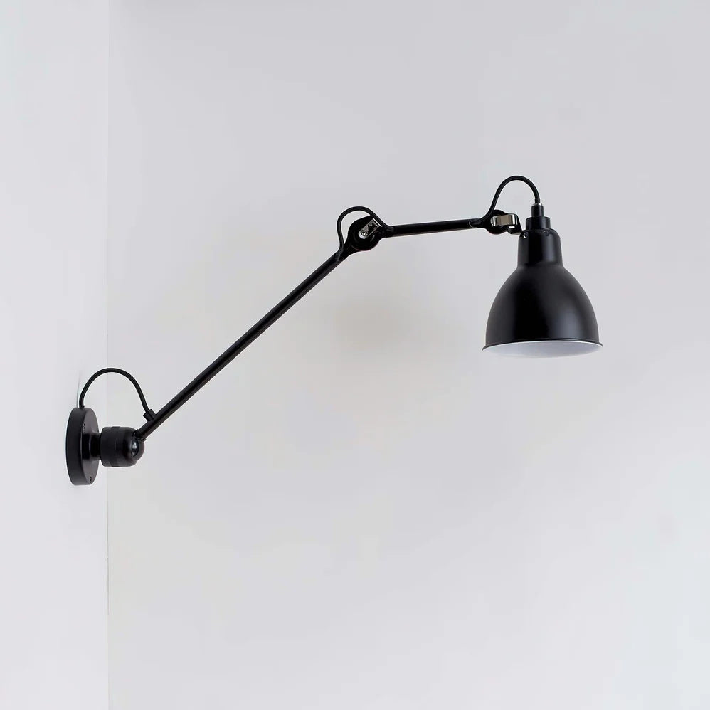 Adjustable Swing-Arm Task Wall Light in Matte Black