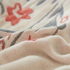 VersaillesBloom: Cozy Cotton Blanket with Floral Jacquard Look & Reversible Use – for Couch & Bedroom