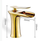 VetroLux: Elegant Sink Faucet – Golden Fixture for a Modern Bathroom Environment