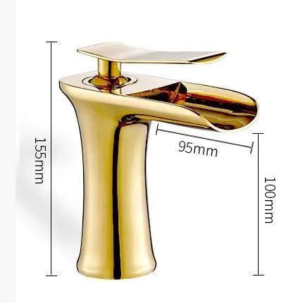VetroLux: Elegant Sink Faucet – Golden Fixture for a Modern Bathroom Environment
