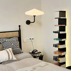 Modern Round Glass LED Wall Lamp in Black