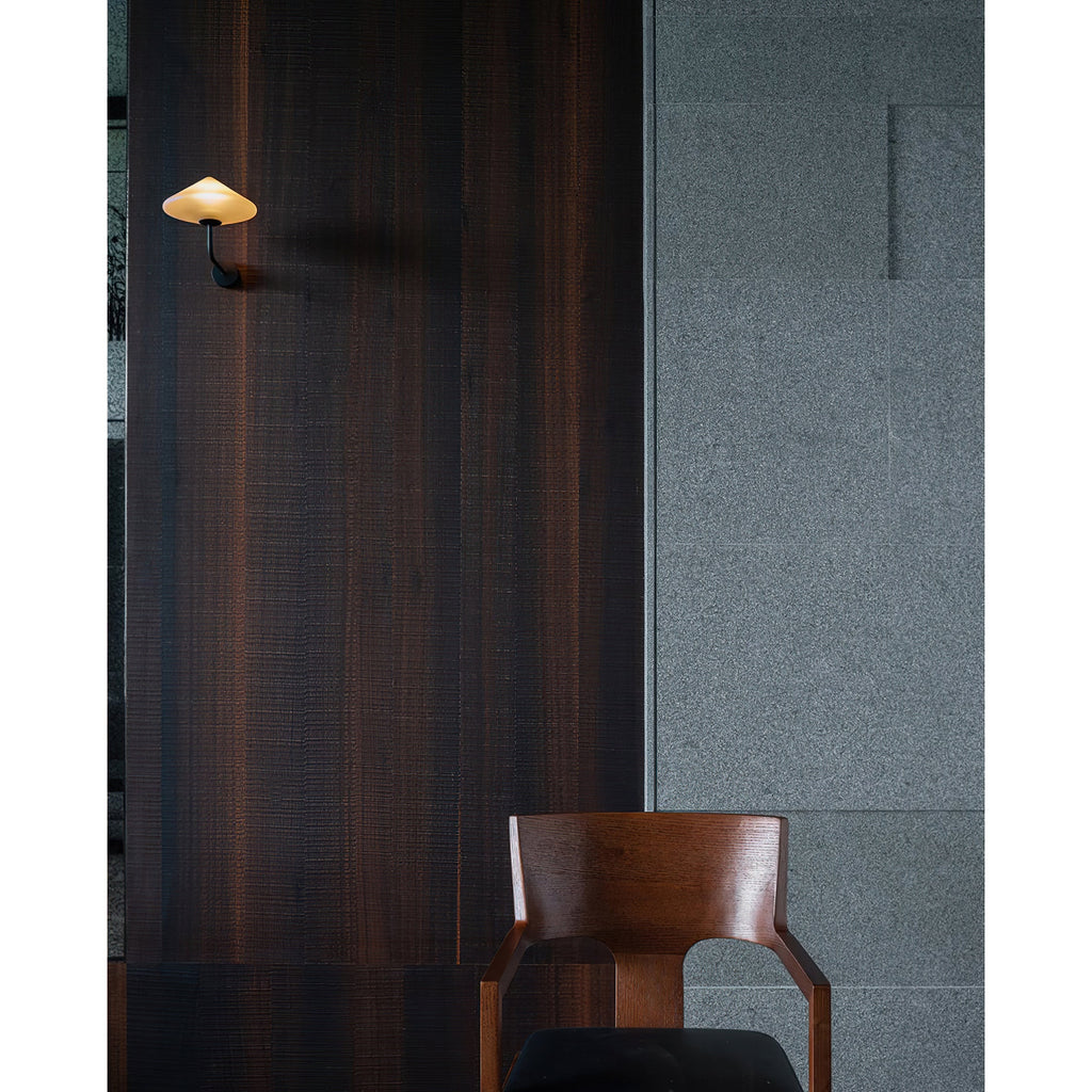 Modern Round Glass LED Wall Lamp in Black