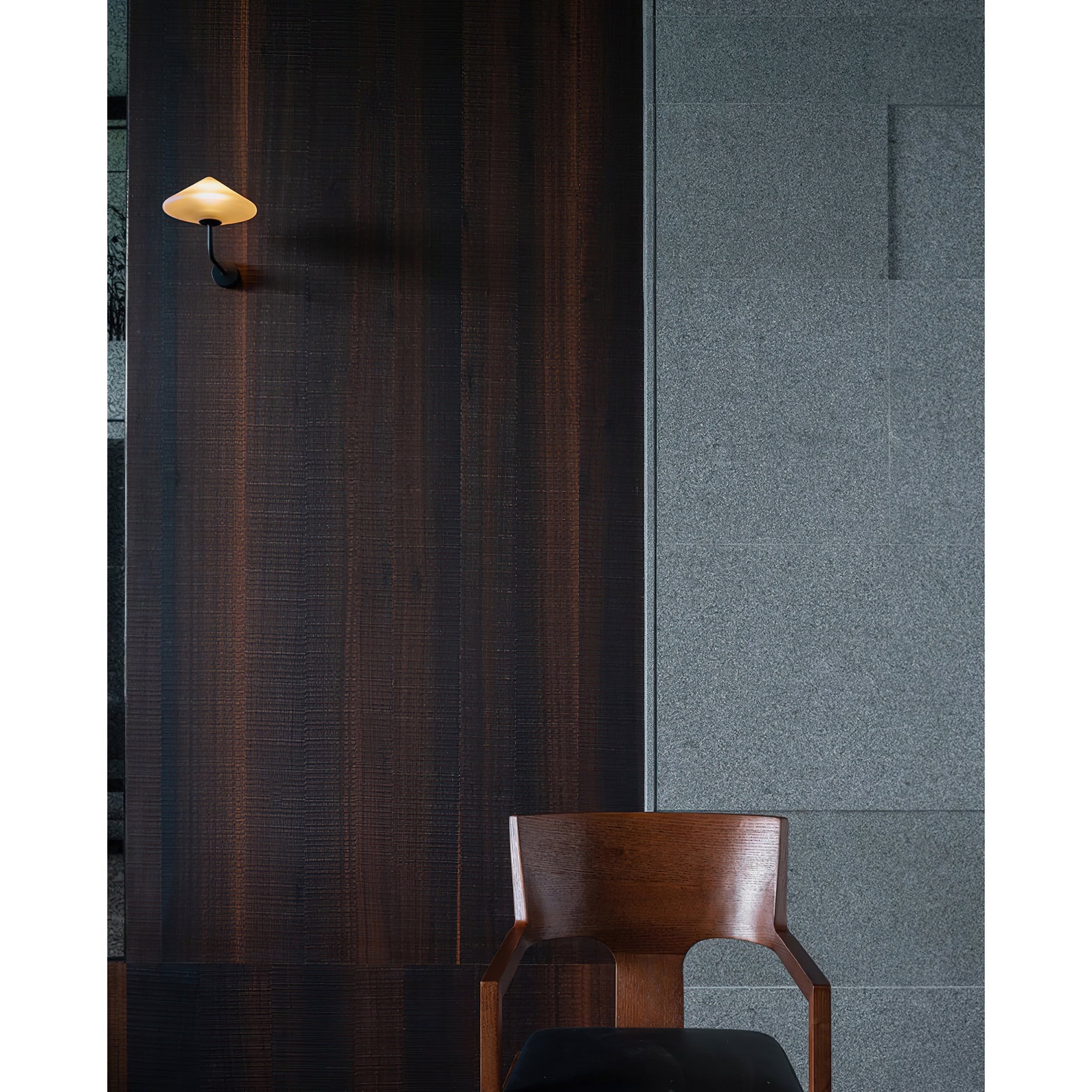 Modern Round Glass LED Wall Lamp in Black