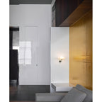 Modern Round Glass LED Wall Lamp in Black