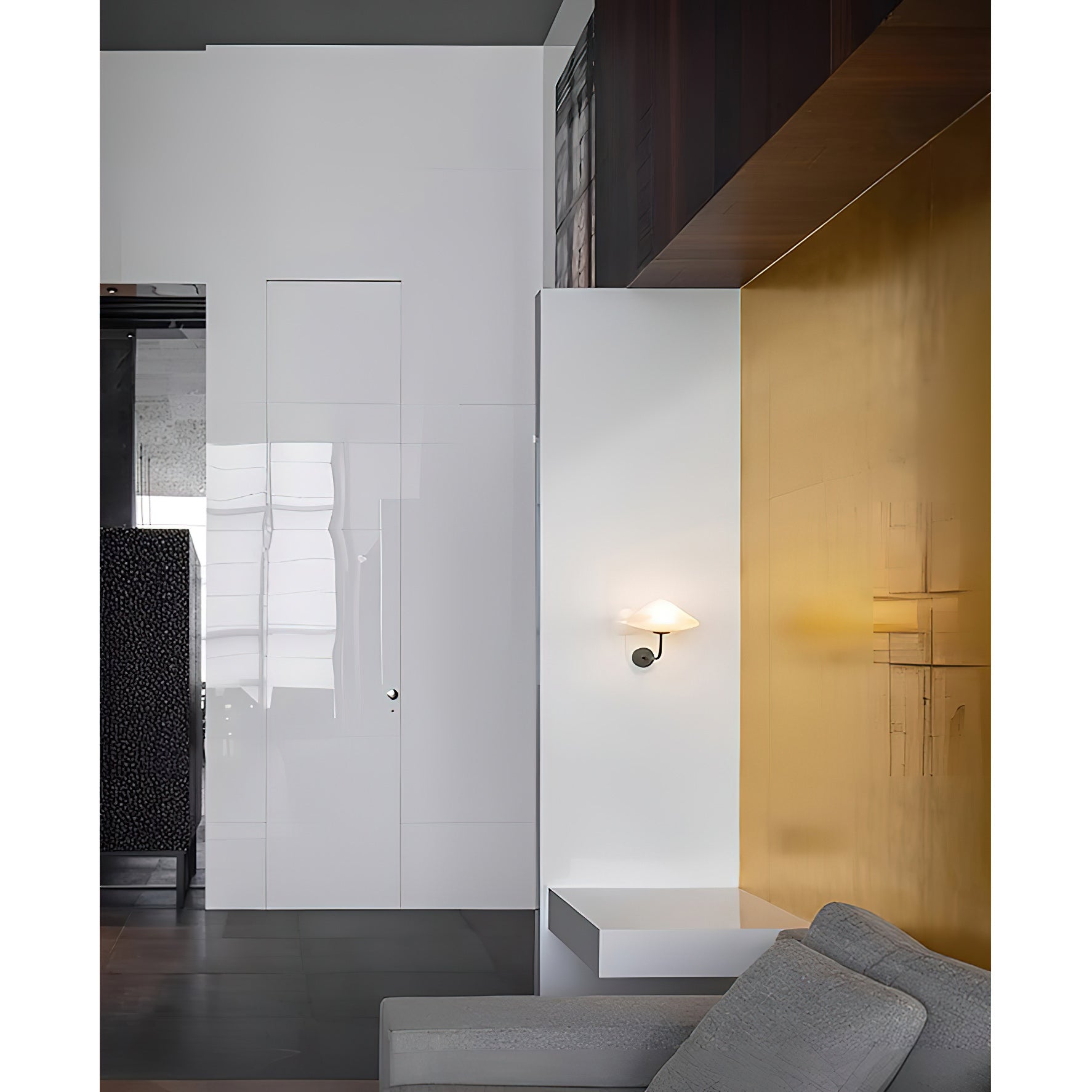 Modern Round Glass LED Wall Lamp in Black