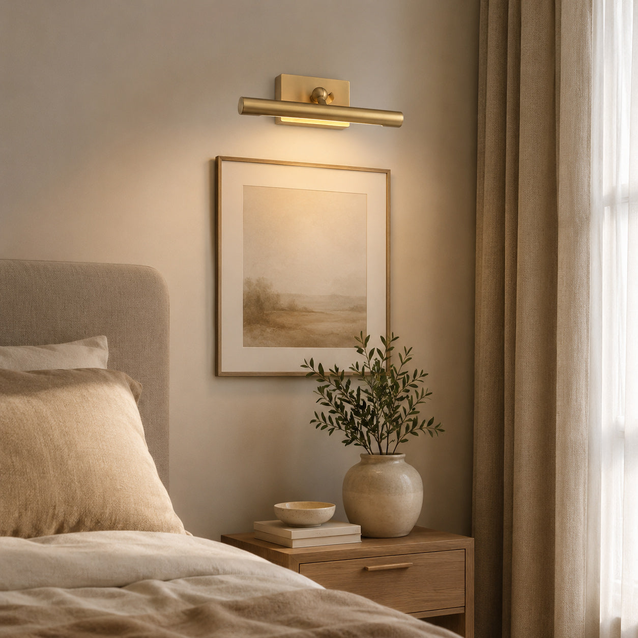 Slim Linear LED Picture Light with Swivel Bar