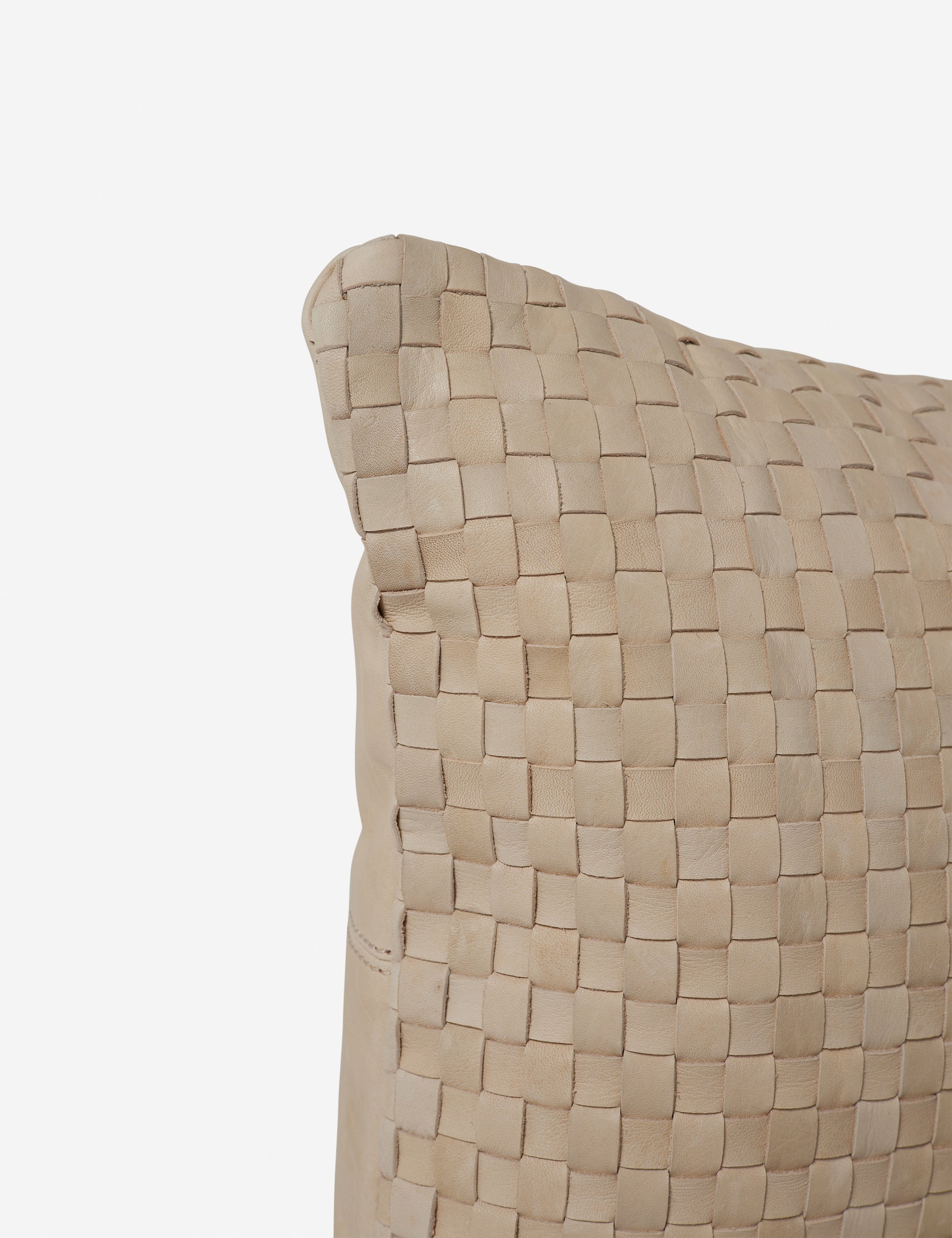 Vireo Leather Pillow | Handcrafted Basketweave Design