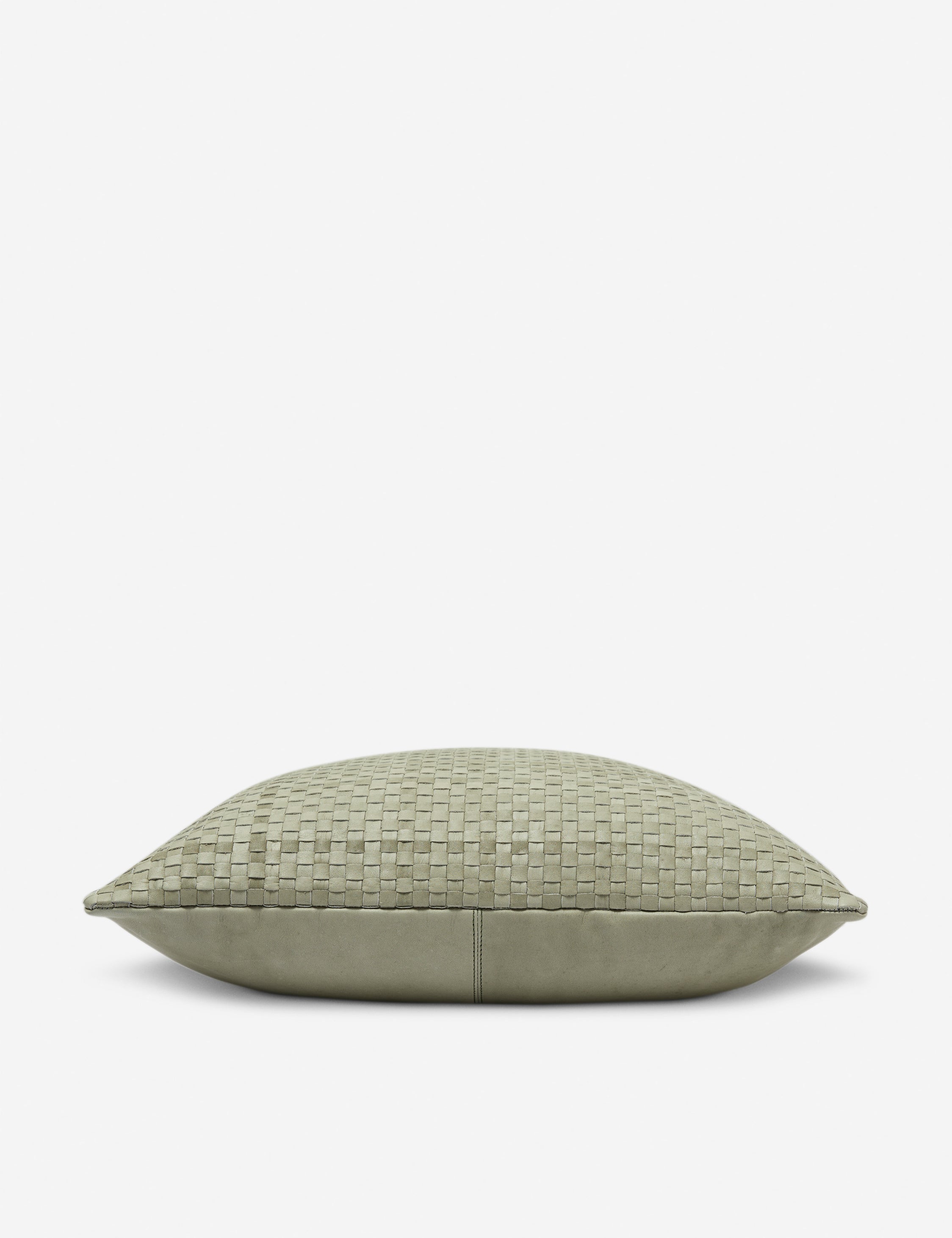 Vireo Leather Pillow | Handcrafted Basketweave Design