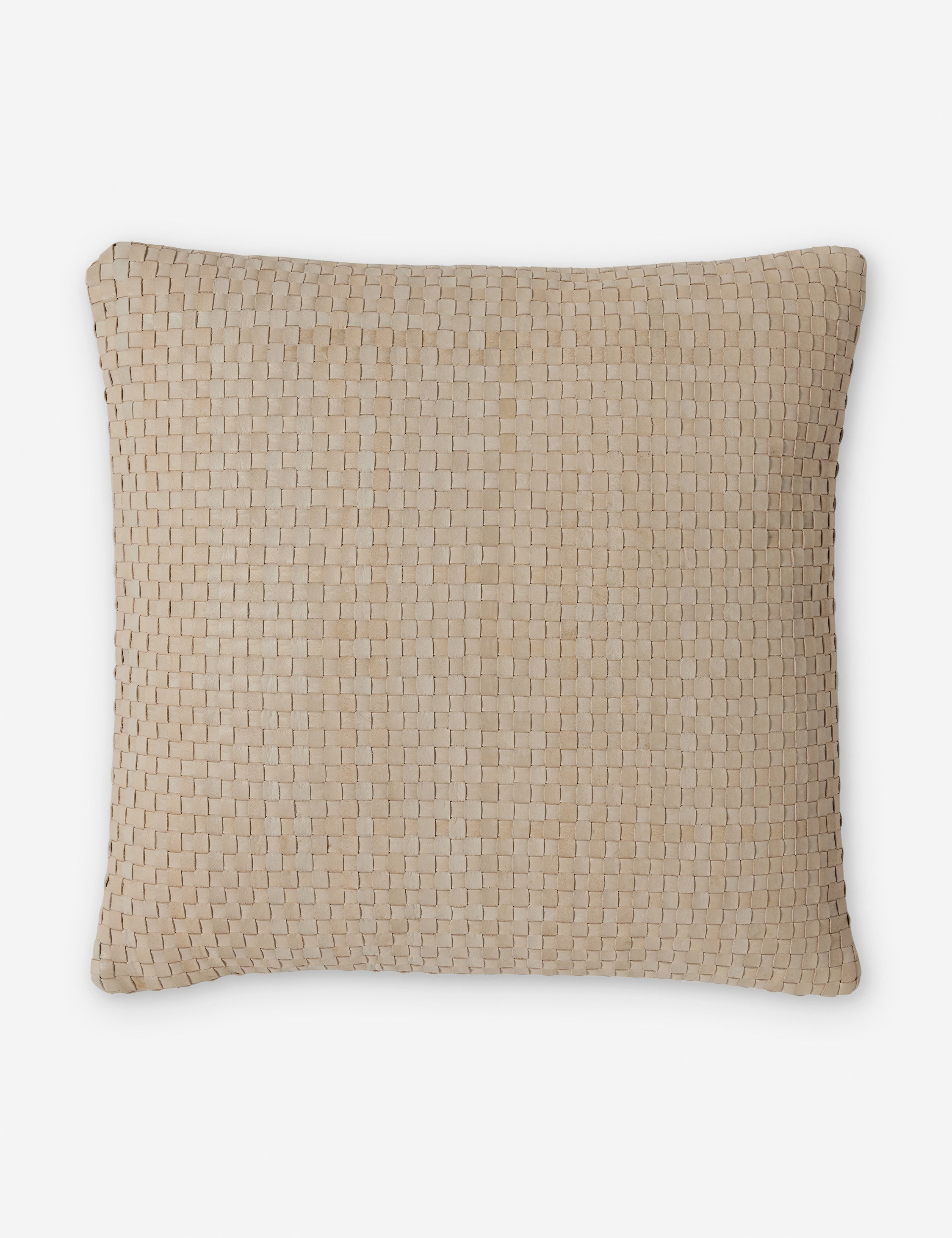 Vireo Leather Pillow | Handcrafted Basketweave Design