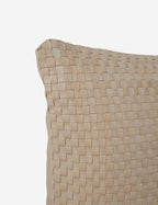 Vireo Leather Pillow | Handcrafted Basketweave Design