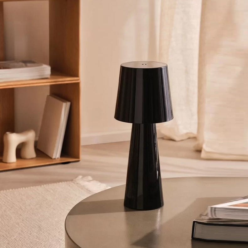 Cordless Conical Metal Table Lamp with Touch Dimmer