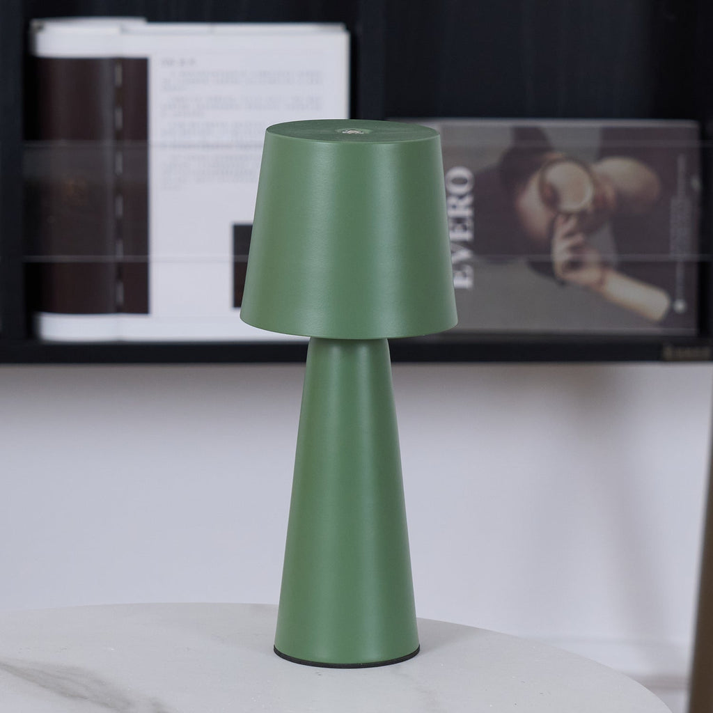 Cordless Conical Metal Table Lamp with Touch Dimmer