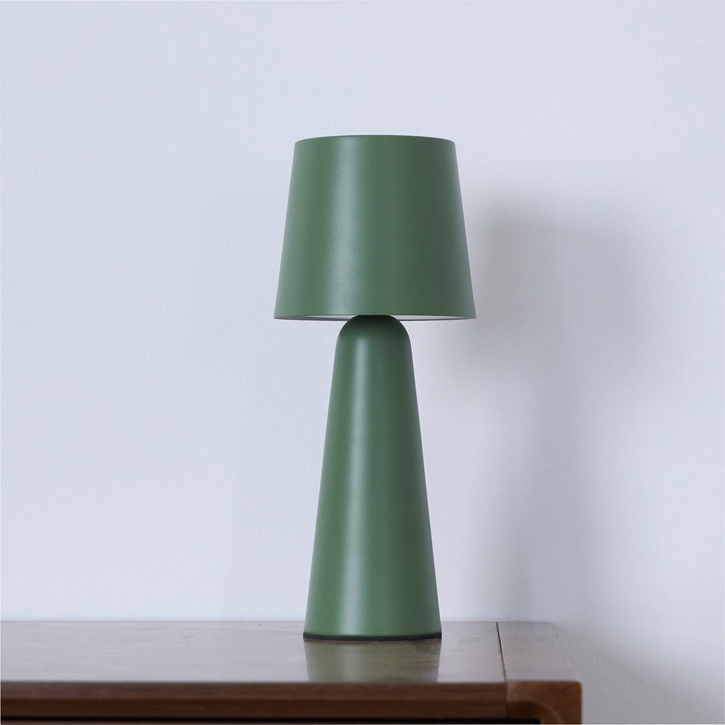Cordless Conical Metal Table Lamp with Touch Dimmer