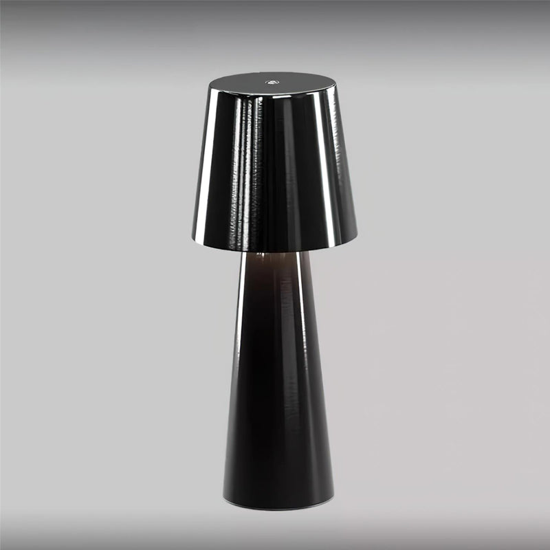 Cordless Conical Metal Table Lamp with Touch Dimmer