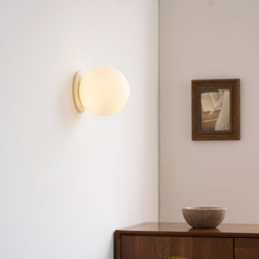 Minimalist Frosted Glass Globe Wall Light