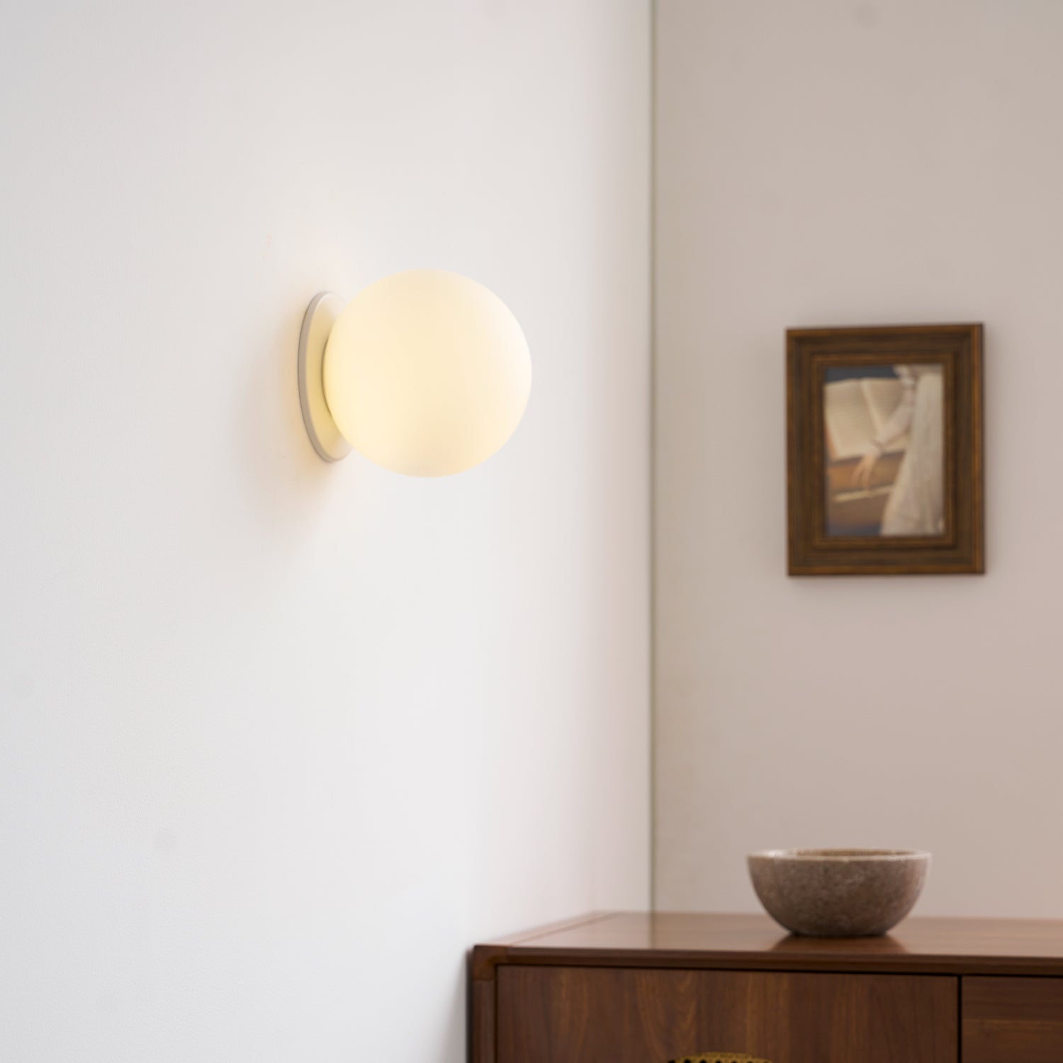 Minimalist Frosted Glass Globe Wall Light